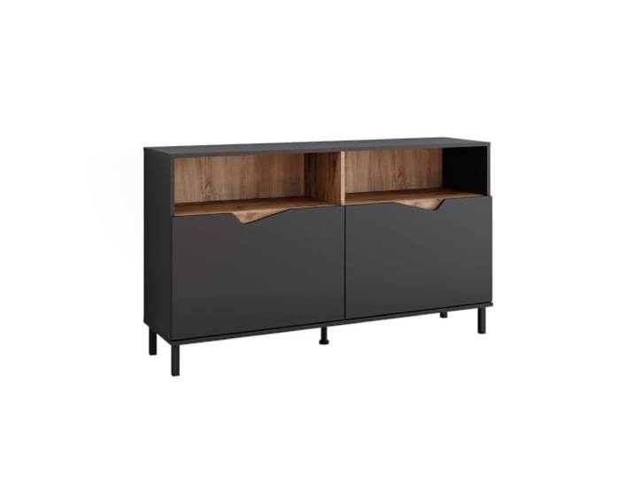 Vicco Kommode Marelle, Anthrazit/Artisan, 140 x 81.3 cm mit 2 Türen, geeignet zur Aufbewahrung verschiedenster Alltagsgegenstände