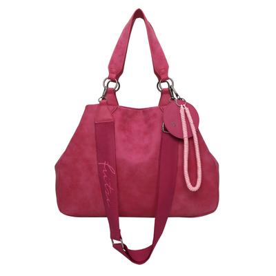 Henkeltasche FRITZI AUS PREUSSEN "Izzy Vintage", Damen, Gr. B/H/T: 15cm x 29cm x 42cm, pink (rot), Lederimitat, unifarben, Taschen, mit verstellbarem Schulterband