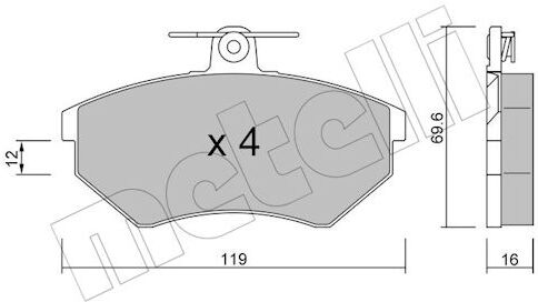 Metelli Bremsbelagsatz, Scheibenbremse 22-0050-0 Für Vw