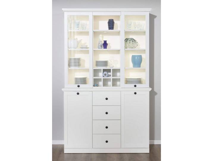 trendteam Vitrine Buffetschrank Anrichte Baxter, weiß, Landhausstil, ohne Beleuchtung