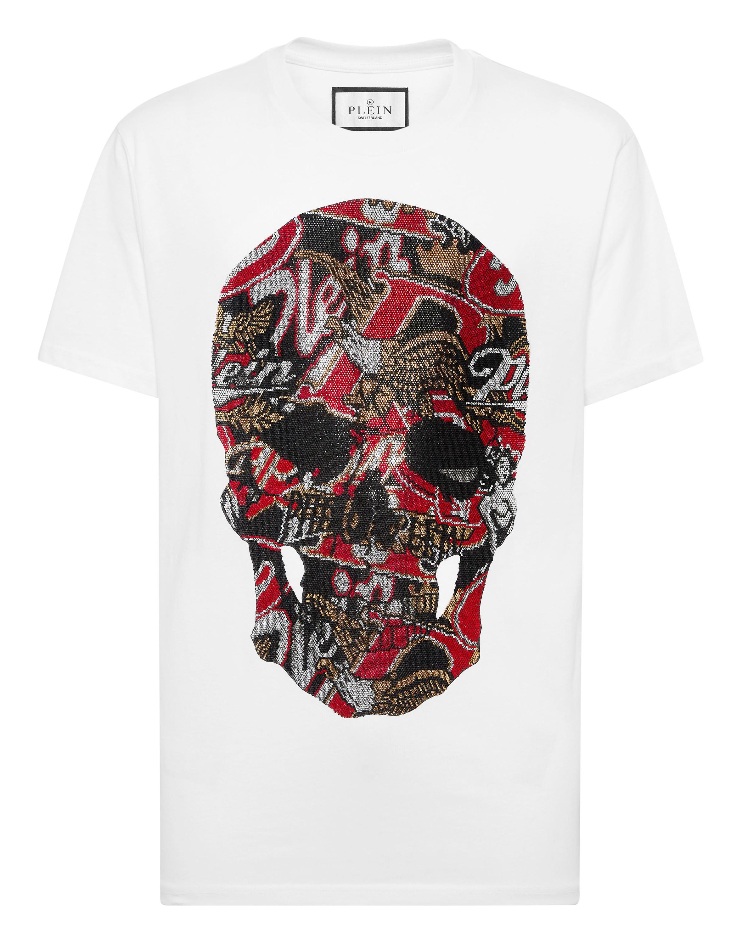 Philipp Plein T-Shirt mit Rundhalsausschnitt und Skull-Print - Weiß