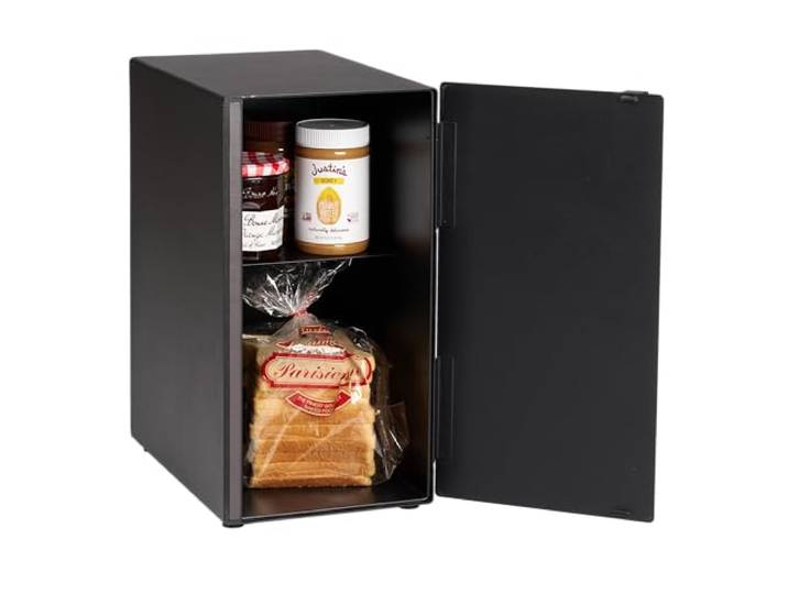 YAMAZAKI 5681 TOWER Bread Case Tall\, black\, Steel\, 22 x 34.5 x 41 cm