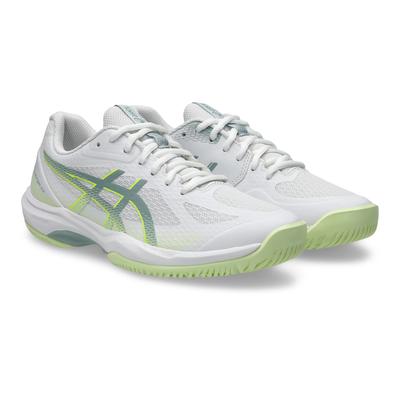 Hallenschuh ASICS "COURT HUNTER FF", Damen, Gr. 39, grün (weiß, ocean haze), Schuhe Hallenschuh, besonders geeignet für Handball und Volleyball