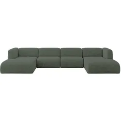WOHNLANDSCHAFT MIRA-U2 408x179x70 Grün Velours