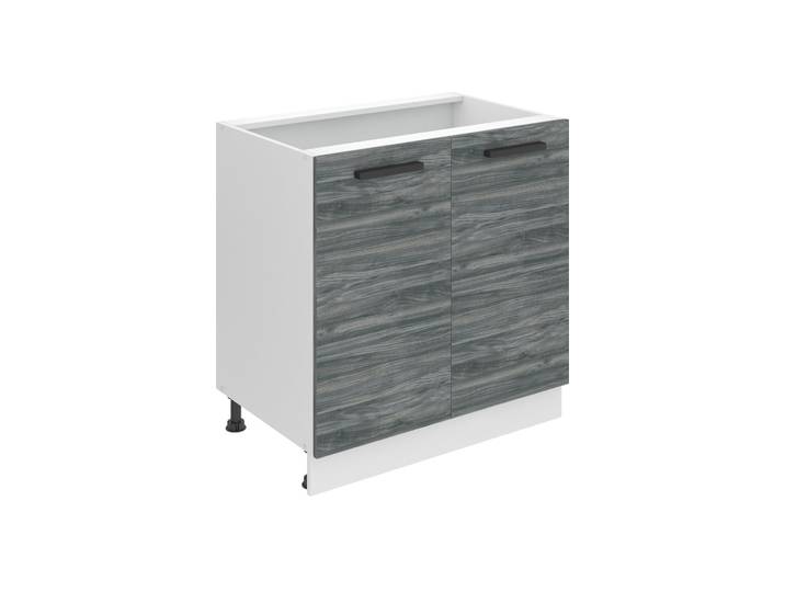 Belini Armoire basse de cuisine\, armoire basse de cuisine largeur 80 cm. SD Armoire basse de cuisine sans plan de travail. Armoire de cuisine avec 2 portes\, Glamour Wood