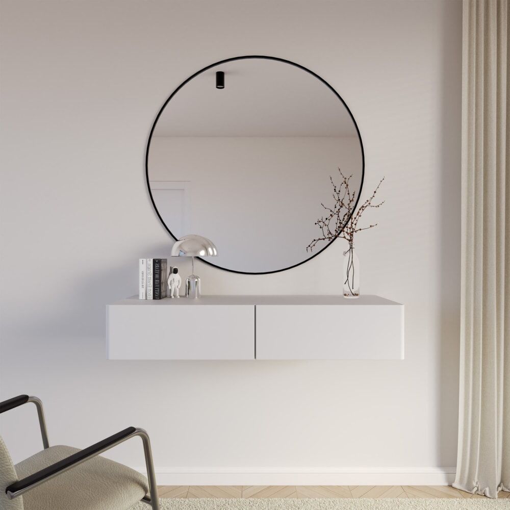 Selsey Coiffeuse suspendue 2 tiroirs blanc 110 cm Blanc 110x17x110cm