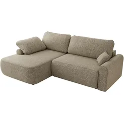 ECKSCHLAFSOFA CUBO L Dunkelbeige Struktur - links