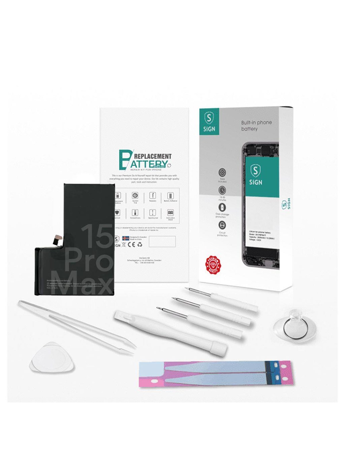 SiGN Complete Battery Replacement Kit - iPhone 15 Pro Max