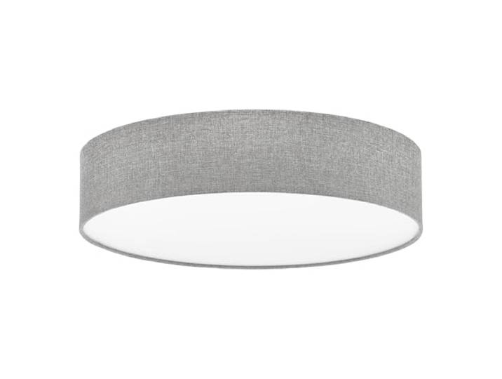 Eglo Plafonnier Pasteri\, suspension textile 3 lampes\, matériau : acier tissu\, couleur : lin gris\, blanc\, Ø : 57 cm