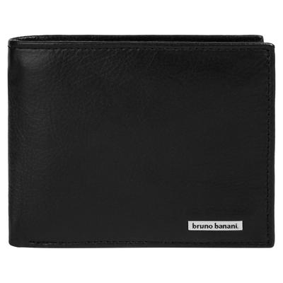 Geldbörse BRUNO BANANI "BRUNO BANANI Herren echt Leder", Herren, schwarz, Leder, leicht glänzend, unifarben, Kleinlederwaren, echt Leder