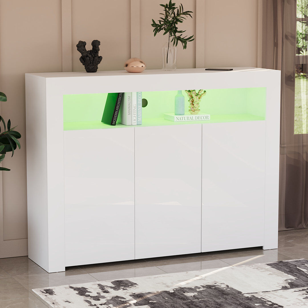 Latitude Run Muskoka 130cm Sideboard White 97cm H X 130cm W X 35cm D