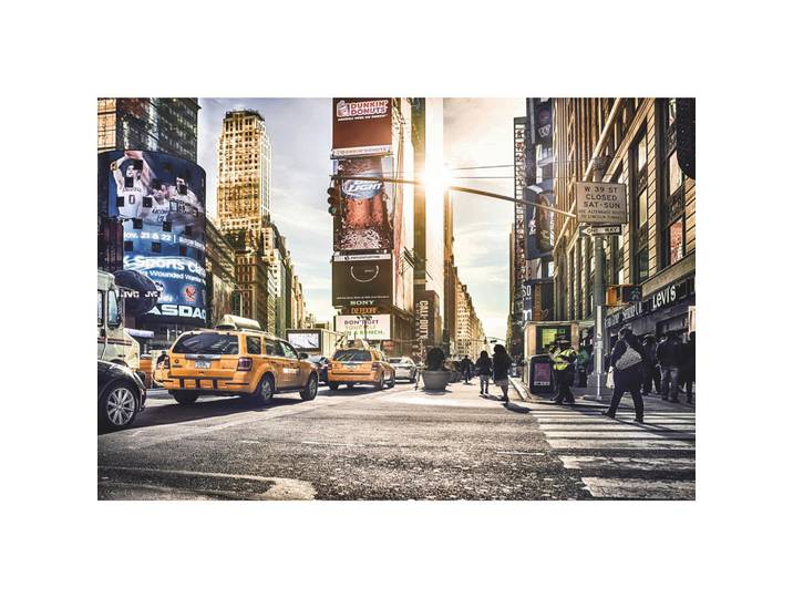 Vliestapete Times Square, Mehrfarbig, Papier, Skyline, 368x248 cm, Made in Germany, FSC Mix, Tapeten & Wandverkleidungen, Vliestapeten
