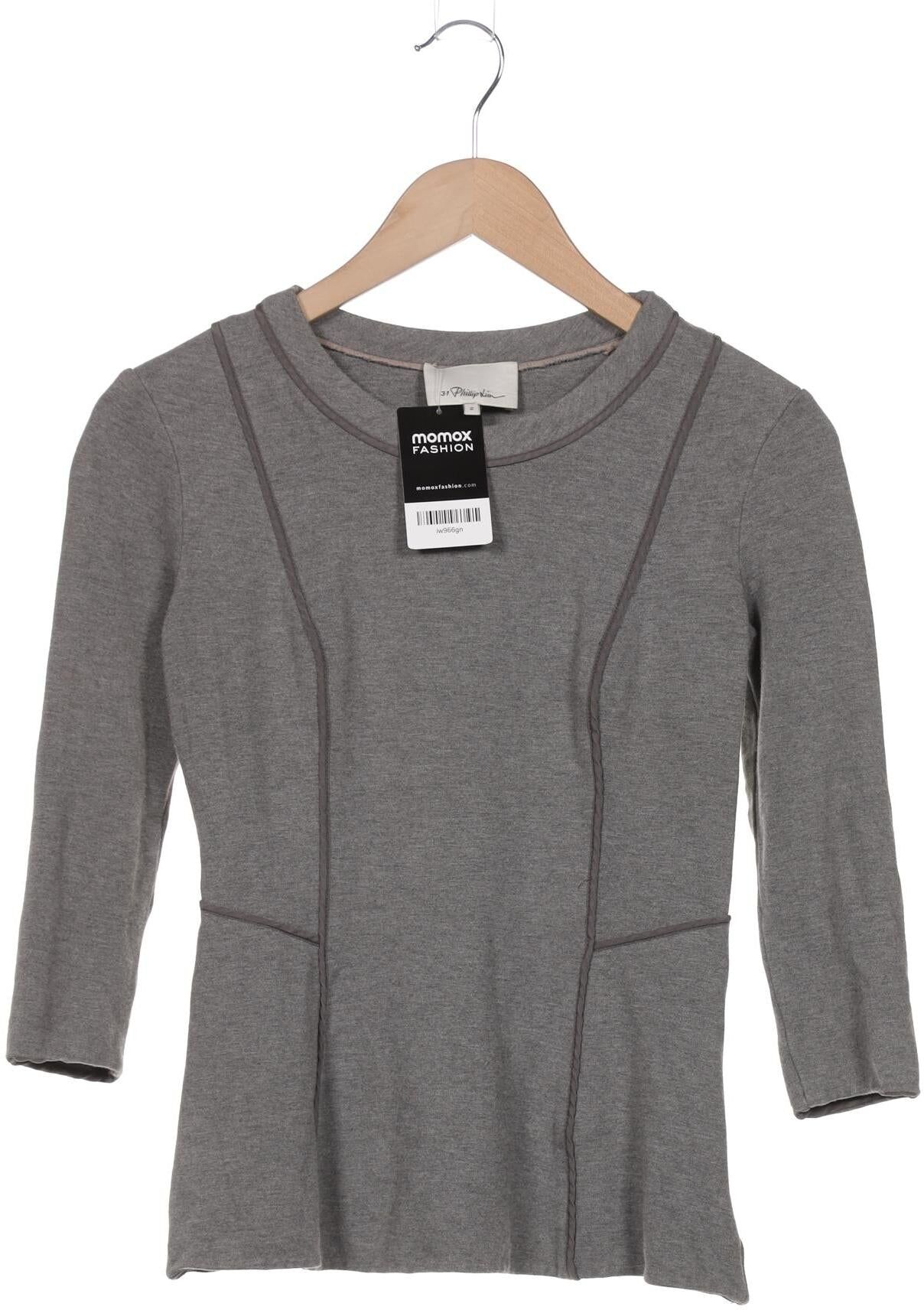 Phillip Lim Damen Langarmshirt, Grau, Gr. XS, Viskose / Elasthan / Seide - Second Hand