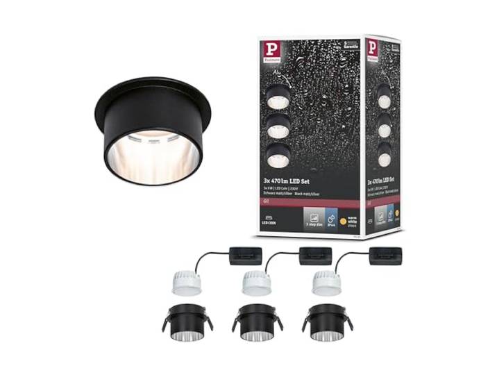 Paulmann LED Einbauleuchte Gil Set 3x6W 2700K schwarz matt