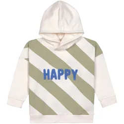 Lässig Sweatshirt mit Kapuze Streifen Happy Little Gang, natur | gruen | mehrfarbig, 110