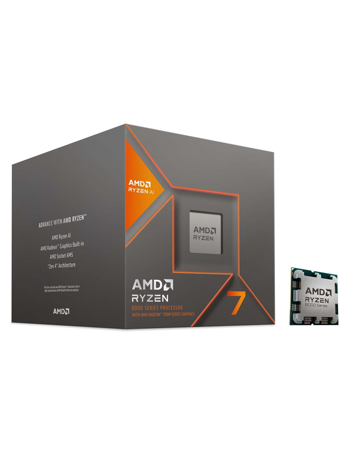 AMD Ryzen 7 8700G Wraith Stealth CPU - 8 Kerne - 4.2 GHz - AMD AM5 - AMD Boxed (mit Kühler)