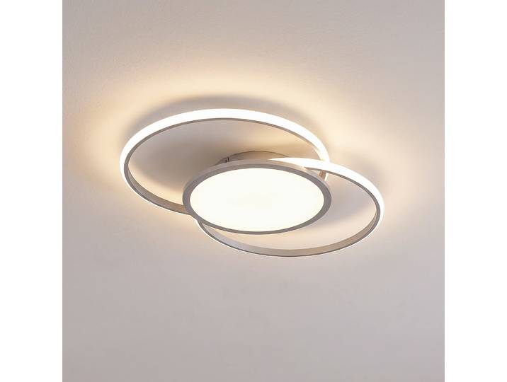 Senne Plafonnier M Silver - Lucande - Chambre à coucher - Moderne - Métal - Rond