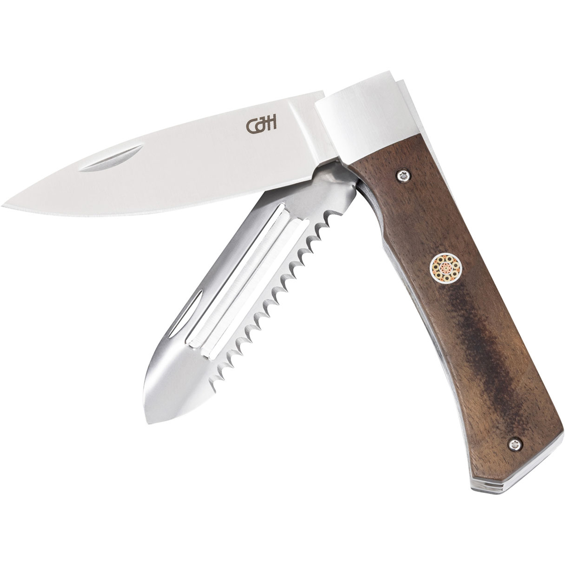 Herbertz Walnussholz Outdoor Kochmesser Taschenmesser weiss Camping