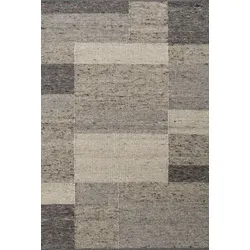 TISCA Webteppich Loft 70 x 140 cm Schurwolle Grau