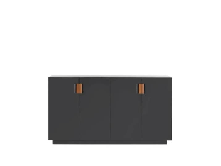 Asplund Armoire Frame 160 Medium char grey, portes pliantes, 42cm, cognac
