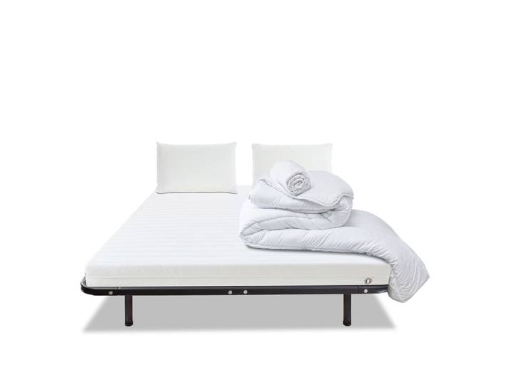 Prêt à dormir matelas mousse h12 sommier métal 140x190