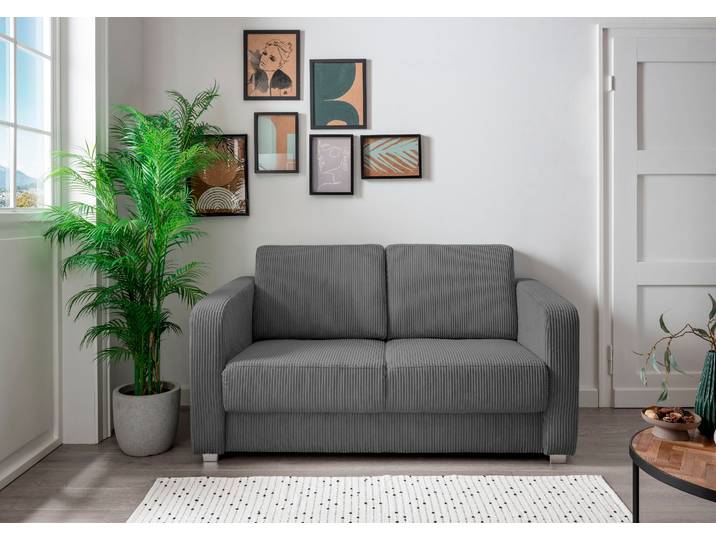 Schlafsofa, 159x87 cm, Polyester, Grau, Ausziehbar, Klassisch, Inosign