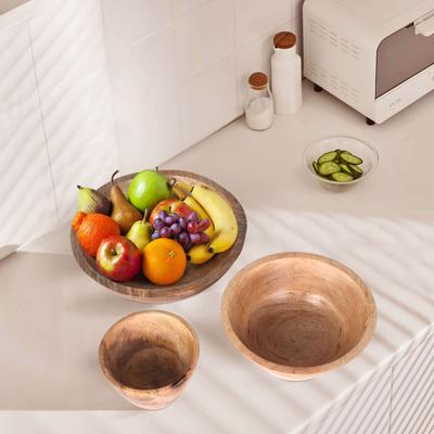 INOX artisans Tondra Acacia Wood Bowls (Set of 3)