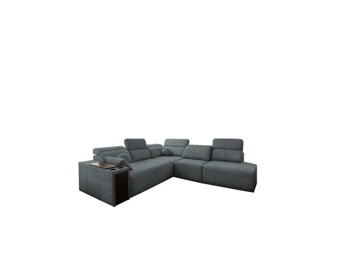 Kaiser Möbel Ecksofa Mindy IX Mit Schlaffunktion, Verstellbarer Rückenlehne Stoff Verita Dunkelgrau Rechts, Holz, L-Form, Ottomane links, Ottomane rechts,L-Form, 300x288 cm, Wohnzimmer, Sofas & Couches, Wohnlandschaften, Ecksofas