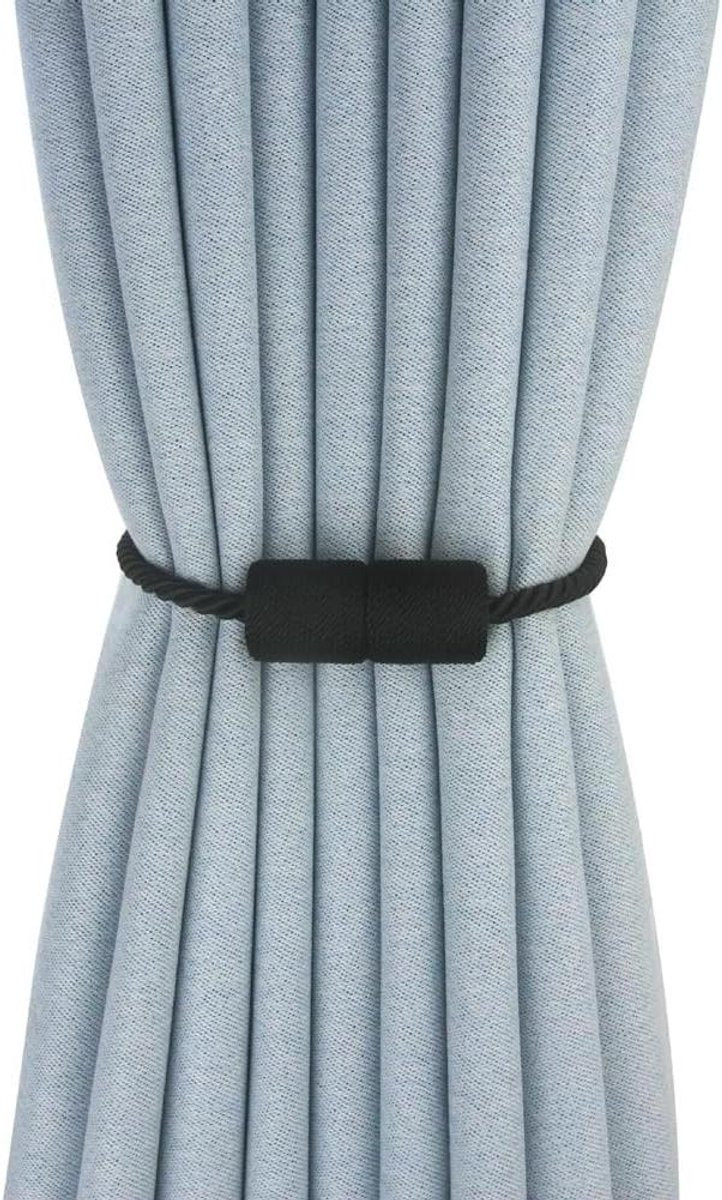Magnetische Gordijnhouders Zwart - 47 cm Lengte - Gordijn Accessoires voor Raamdecoratie