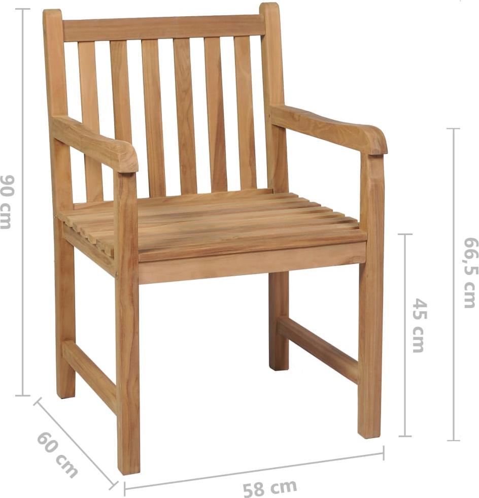 vidaXL Gartenstühle 4 Stk. mit Königsblauen Kissen Massivholz Teak