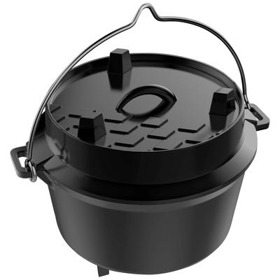 Grilltopf TEPRO "Dutch Oven S", schwarz, B:30cm H:23cm L:25cm, Töpfe, Grilltopf, 4 Liter