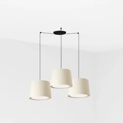 Faro Pendelleuchte CONGA 3-flammig, 3xE27, IP20, schwarz, weiß FAR-64314-54-3L