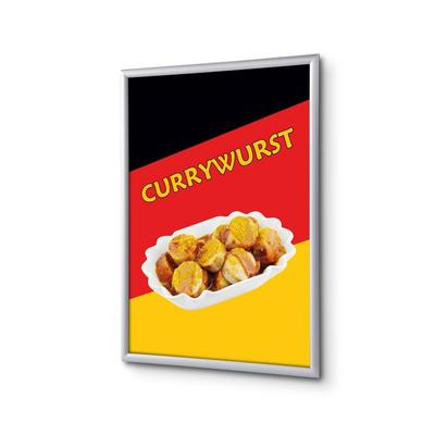SHOWDOWN Displays Showdown Klapprahmen - DIN A1 - Komplett-Set - Currywurst - Schwarz/Gelb/Rot