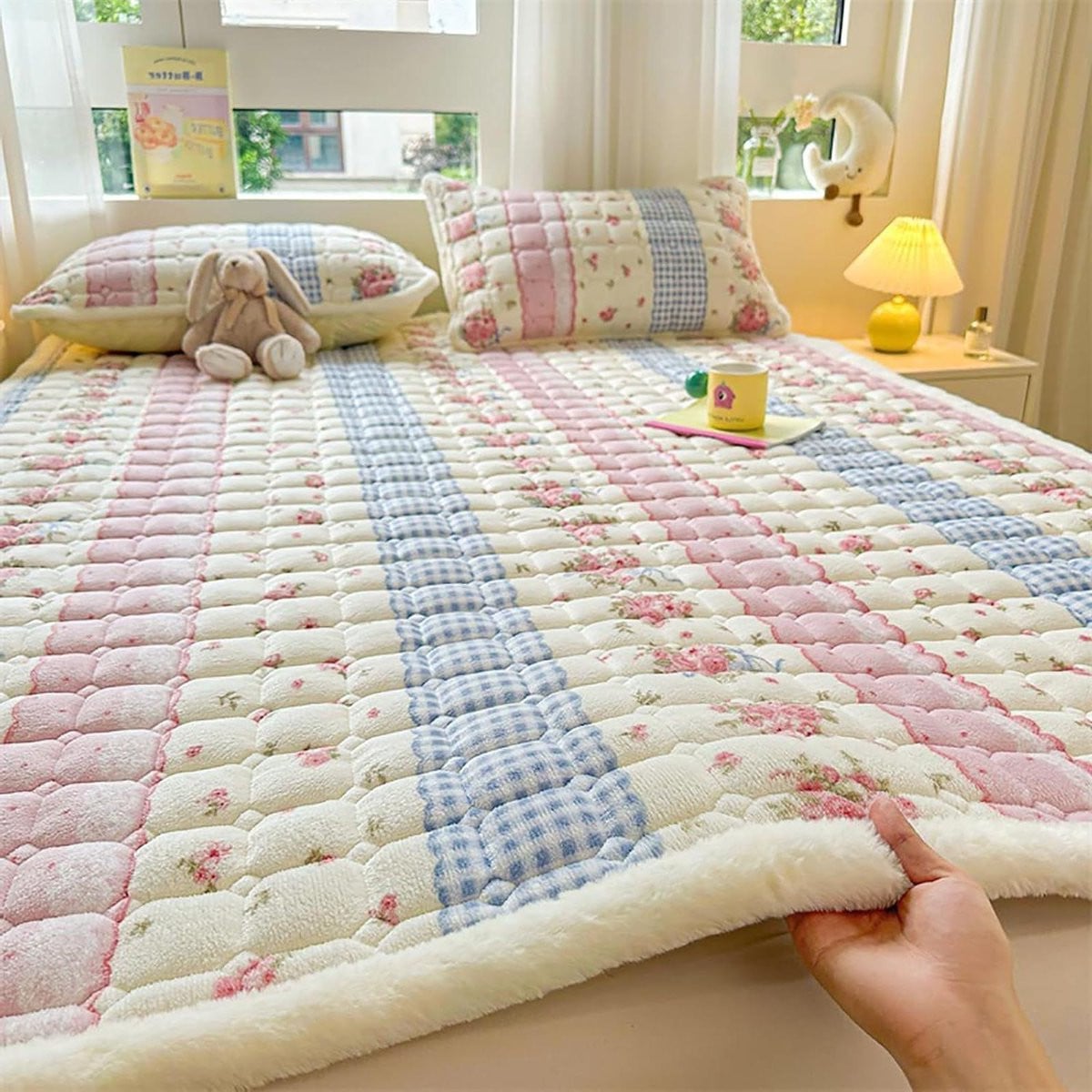 Grijs Japanse Futon Vloermatras - Opvouwbare Matras Topper voor Comfortabel Slapen - 90 x 200 cm