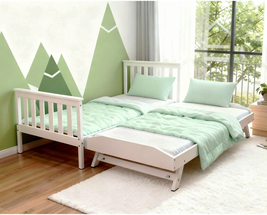 Isabelle & Max Single (3') Kids Bed with Trundle Bed White