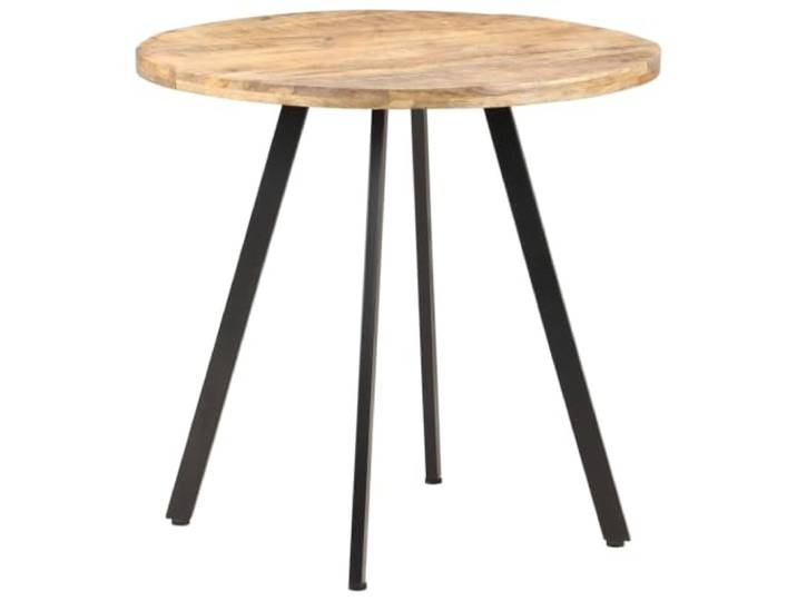 HEFZGDB Esstisch 80 cm Raues Mangoholz Handgefertigt Industrieller Look Mit Eisenbeinen Stabile Tischplatte Natürliches Finish Tropisches Hartholz Langlebig Und Robust