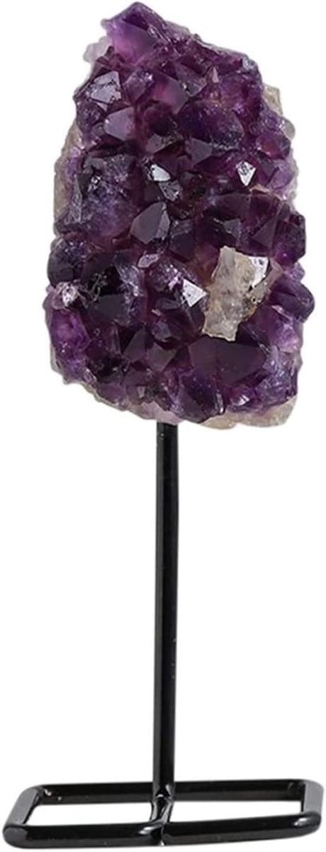 Ruwe Paarse Kristal Helende Steen voor Decoratie en Hobby - 10-11 cm
