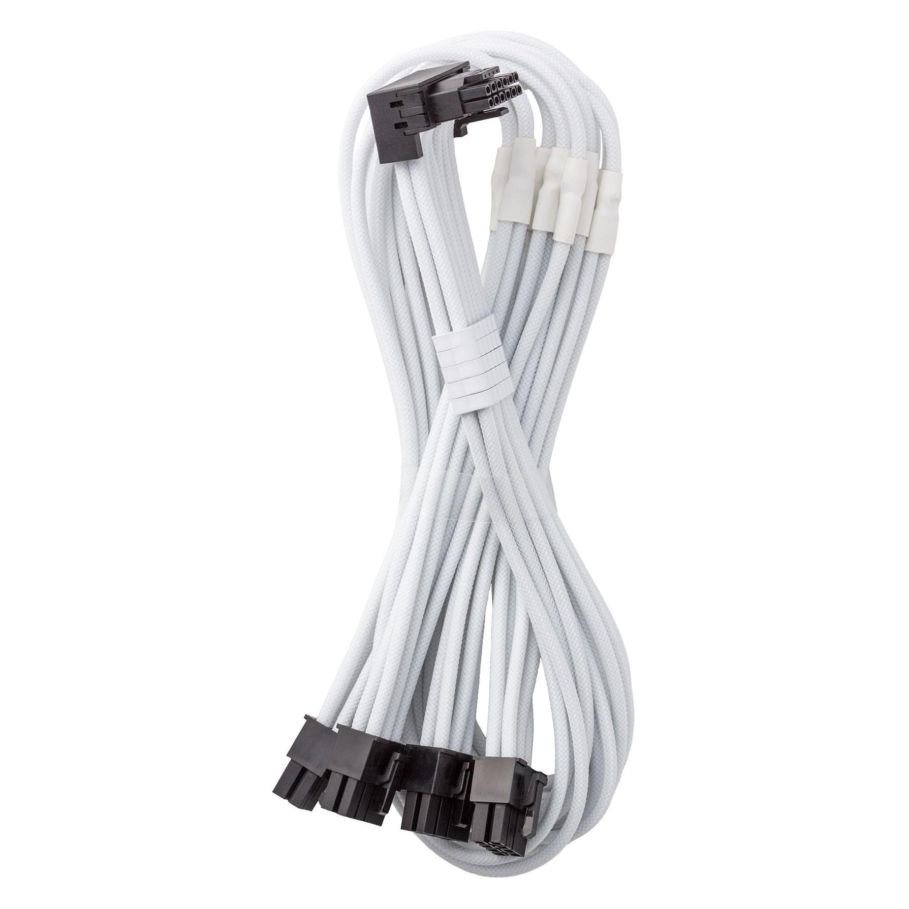 CableMod C-Series Pro Anschlusskabel - Variante B, 90°, 16-Pin zu 4x 8-Pin PCIe, weiss (CM-PCSR-16P4-RBN60KW-5PW-R-SS)