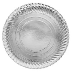 MONOUSO - Pappteller Rund Silber 30cm (5 Stück)