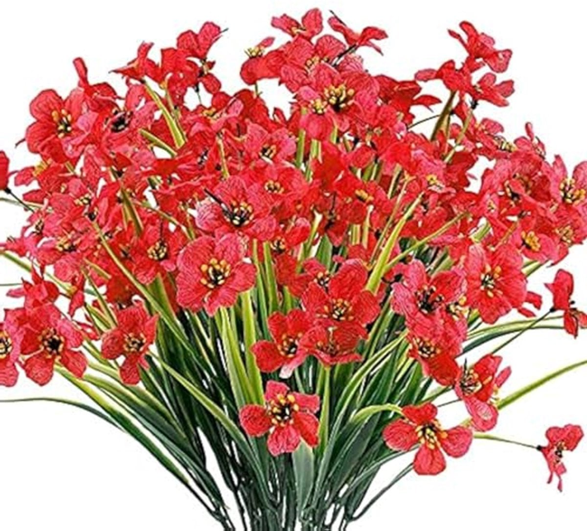 Set van 6 UV-bestendige kunstbloemen voor buiten decoratie - Paars