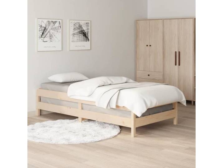 ZERODIS Lit empilable 75x190 cm Bois de pin massif LE647