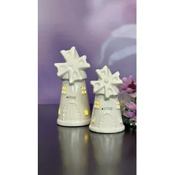 Windmühle Resina 40cm LED cremeweiß