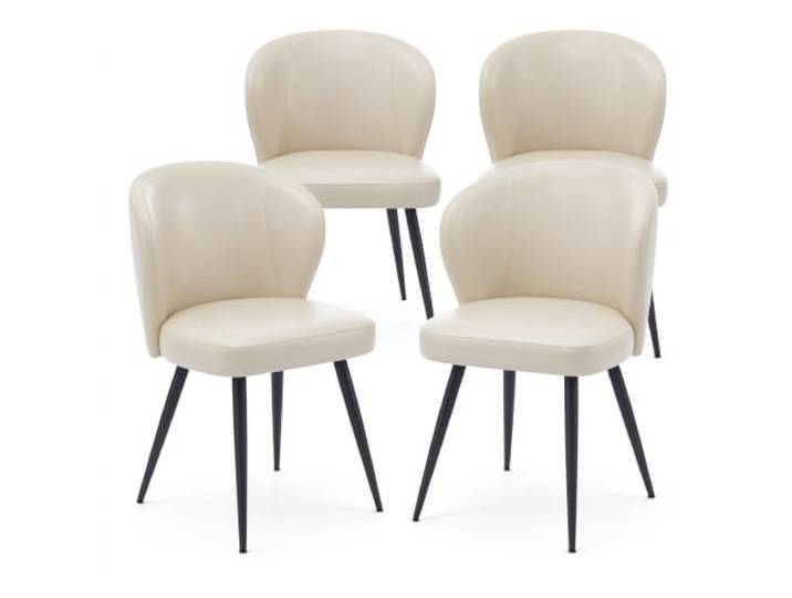 GarveeHome 4er-Set Moderne Esszimmerstühle Sitzhöhe 60 cm Tragen Bis Zu 120kg Breige