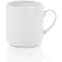 36x Becher Tasse, 290 ml, Hamburg System, weiß, Porzellan, Kaffeetasse
