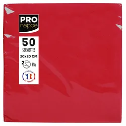 Pronappe SV622009I 16x Packung mit 50 Cocktail-Servietten, mikrogeprägt, Tissue, 2-lagig - 20x20cm - Rot