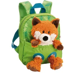 NICI Rucksack mit Plüschtier Fuchs 21x26cm - grün|blau|braun