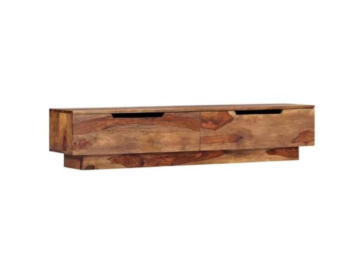 hliofuir TV-Lowboard Massivholz 145x30x30 cm Fernsehtisch mit 2 Schubladen Rustikales Sideboard aus Holz in Hellbraun für Wohnzimmer, bietet viel Stauraum und einzigartige Naturmaserung.