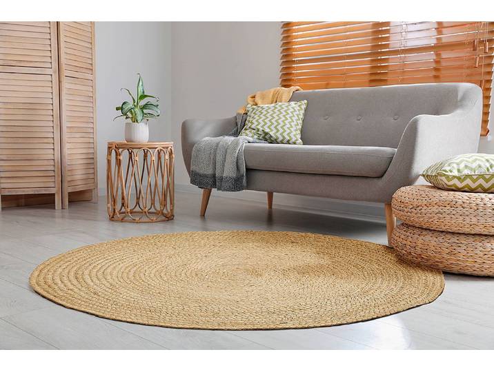 Tapis Ibo Beige Ø 80cm Coton