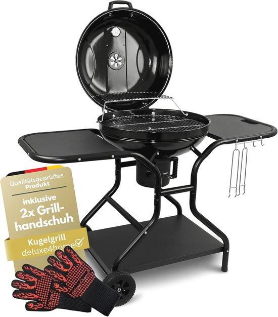 Famanu Kugelgrill 55 cm mit Ablage und klappbarem Grillwagen - Holzkohle