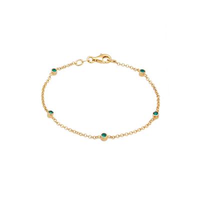Armkette ELLI "Armband Eleganz Basic 925 Silber, mit Kristallen von Swarovski" Gr. 200, grün, Armbänder, Damen, 200, Silber 925 (Sterlingsilber), Armkette